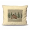 Cuscino 38x32 cot/pe Jacquard +teddy bianco Baita c/interno