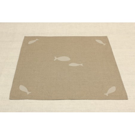 Centro Tavola 60x60 Lino Naturale Pesciolini