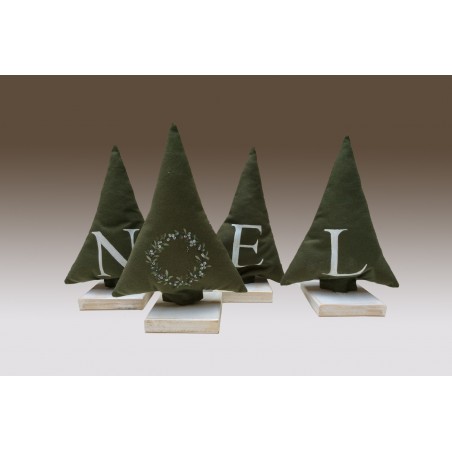 Albero imbottito Medio Verde dipinto a mano NOEL 4 pezzi