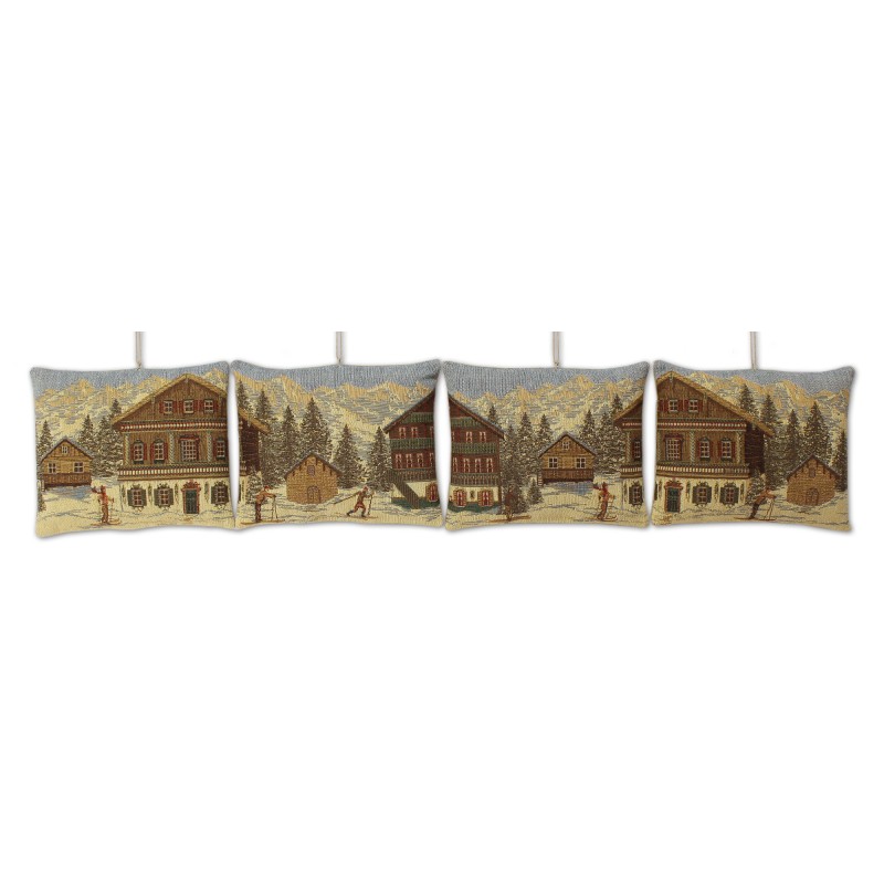 Fuoriporta Jacquard Chalet Set 4 pezzi disegni ass.