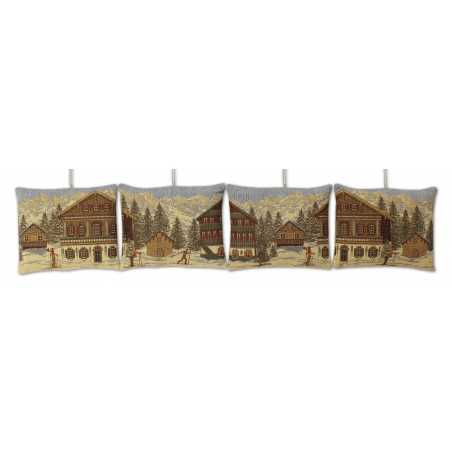 Fuoriporta Jacquard Chalet Set 4 pezzi disegni ass.